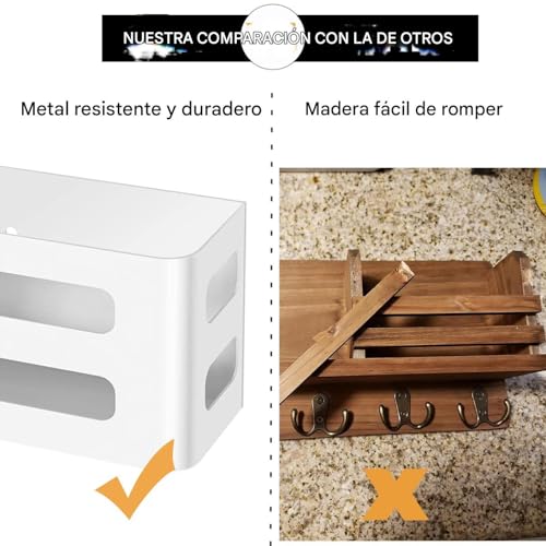 Genérico Soporte Para Llaves De Pared - con Estante 4 Ganchos Decoración Moderna | Portallaves De Pared Con Estante | Para Correo Entrada Decoración Hogar Salón Apartamento Pasillo Puerta Principal - imagen 6