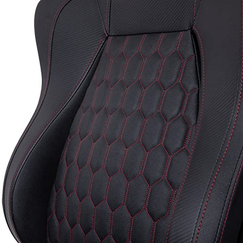 Flash Furniture Falco Ergonomic Adjustable Gaming Chair - Black LeatherSoft/Red Stitching - High Back - 4D Armrests - Headrest Pillow - Adjustable Lumbar Support - Image 15