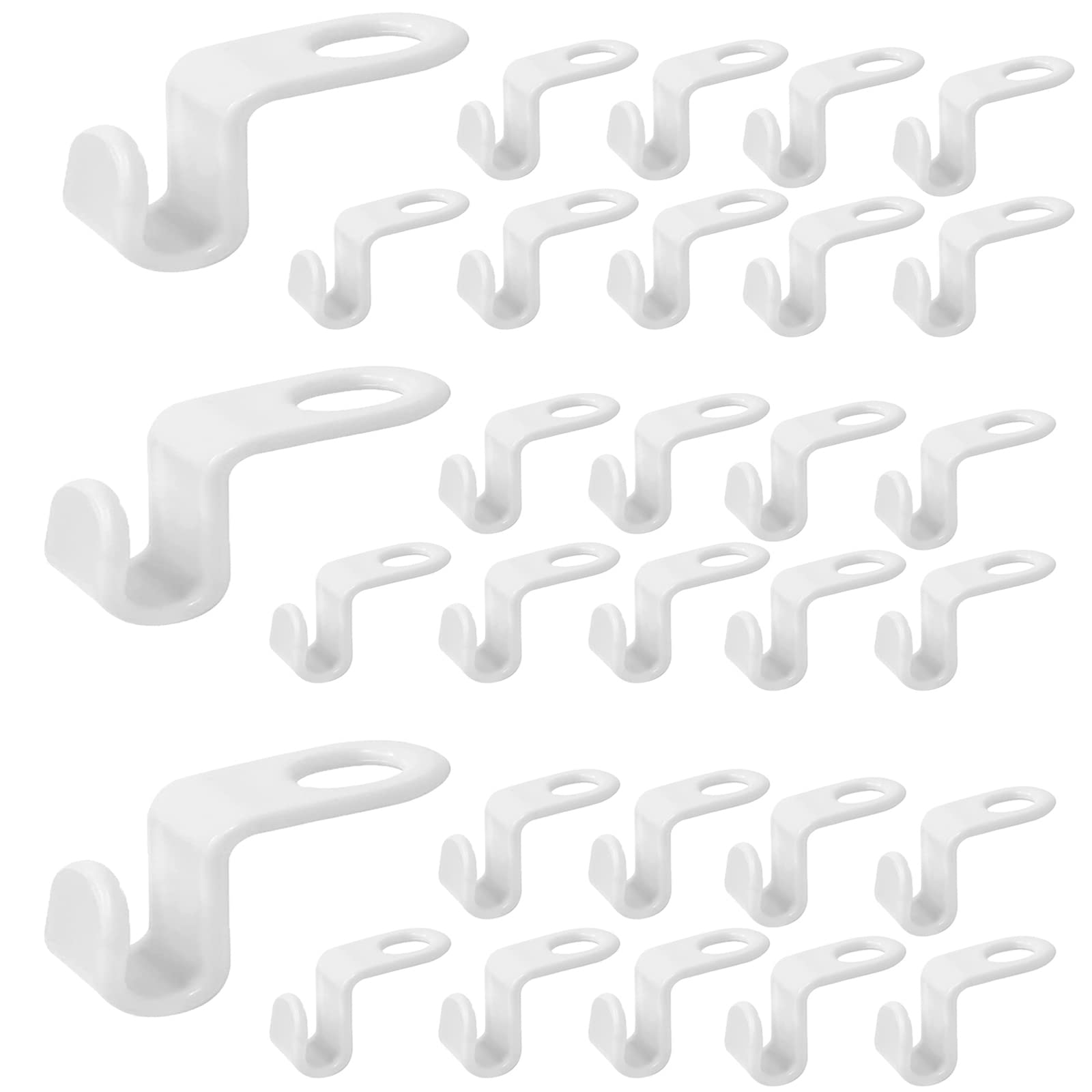 JCKD 30pcs White Hanger hook, plastic hanger connector, hanger, closet organizer, hanger storage space wardrobe, hanger storage space Hangers connect to organize clothes