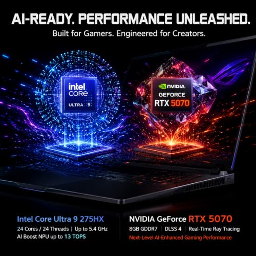 Image of ASUS ROG Strix G18 Gaming Laptop 2026, Intel Core Ultra 9 275HX (Up to 5.4 GHz), GeForce RTX 5070 8GB GDDR7, 2.5K 240Hz /3ms Nebula Display, 32 GB DDR5, 1 TB SSD, Wi-Fi 7, TB4, Windows 11 Pro