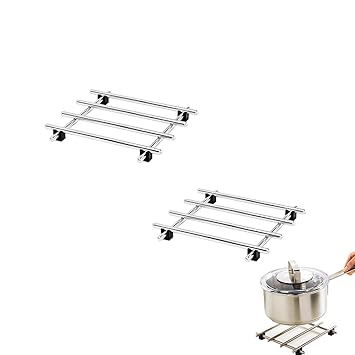 Ikea 001.860.41 Lamplig Trivet, 7 by 7-Inch, Stainless Steel, Set of 2