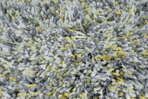 Image of FIASCO Premium Tie Dye Shaggy Carpet Ultra Soft Microfiber | 2 Inches Pile Height Back in Canvas Shaggy Carpet for Living Room | Bedroom | Hall | Guest Room | 8x10 Feet Blue Yellow Mix