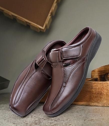 Image of BRUTE Leather Sandals for Men | Fisherman Sandals | Half Sandals