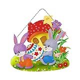 Dieser handgemachte Diamantmalerei-Anhänger für Ostern ist sehr geeignet für Ostern, die Farbe der Diamantmalerei ist schillernd, jeder Stein glänzt und verleiht Ihrer Haustür oder Wand etwas Farbe und Glitzer!