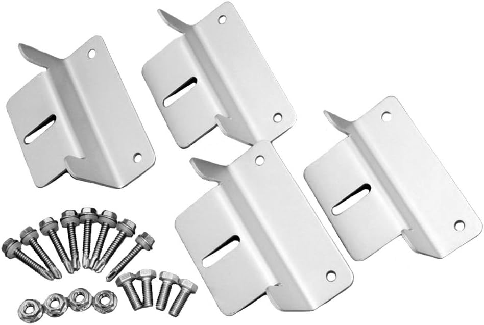SUNDELY® Solar Panel Mounting Z Bracket Aluminum Alloy with Nuts and Bolts for RV Boat Yacht Caravan Car Van Truck Roof Wall (4 Sets)
