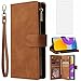 Asuwish Compatible with Samsung Galaxy M52 5G Wallet Case Tempered Glass Screen Protector and Leather Flip Cover Card Holder Stand Cell Accessories Rugged Phone Cases for Gaxaly 52M G5 Women Men Brown