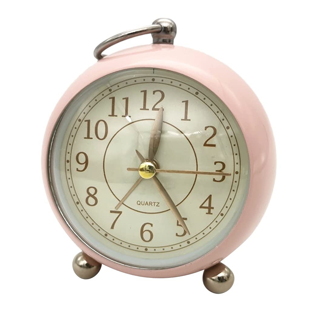 Hrwly D Alarm Clock Home Ecor Bedside Esk Vintage Silent Mute Quartz Analog Battery Operate Non-Ticking(D)