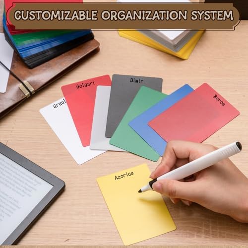 AmazingSpark Trading Card Dividers, 7 Color Plastic Card Separators, Coded for Deck Organizing, Standard Vertical, Fit No Bend, Compatible with MTG TCG Games, 2.48'' x 3.82'' (336 Pcs) — view 4
