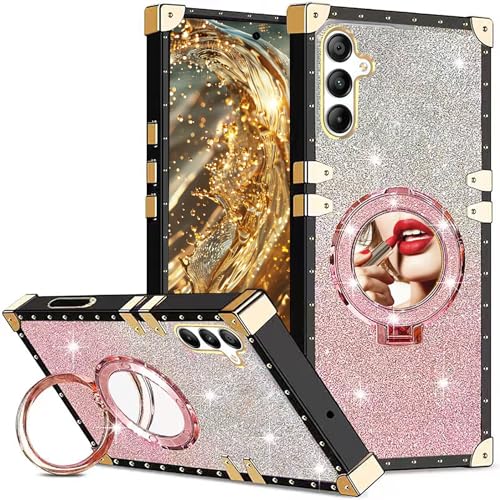 Coque Samsung A16 magnétique avec béquille support de luxe et miroir