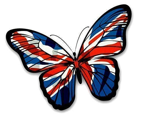 Sticar-it Ltd Beautiful Butterfly Union Jack British Flag Vinyl Car Sticker Decal Large 200x140mm approx.