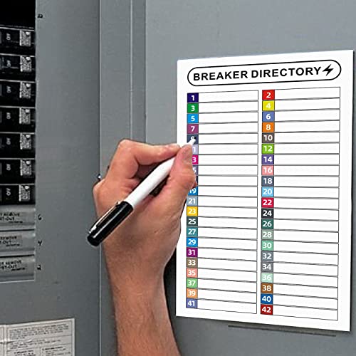 16 Sheets Breaker Panel Labels Electrical Box Sticker Numbers Breaker Panel Labels Electrical Sticker Number Catalog Load Center Adhesive Waterproof Reusable（Mix Colors） #TOP5