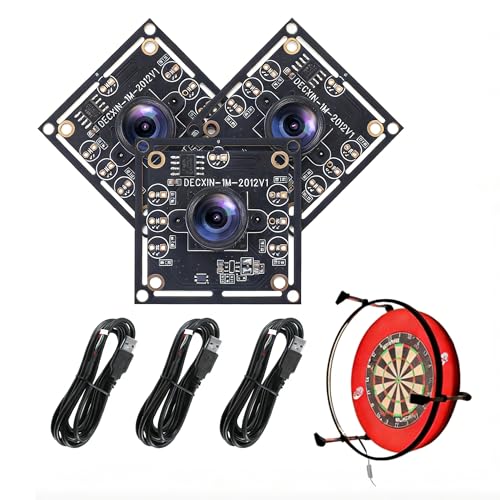 DpTerranubis OV9732 Kameramodul 100 3er-Set für Autodarts Dart Kamerasystem 1280x720 HD 30fps USB 2.0 3m Kabel Hohe Bildklarheit & Weitwinkel für Autoscoring & Gesichtserkennung (3m)