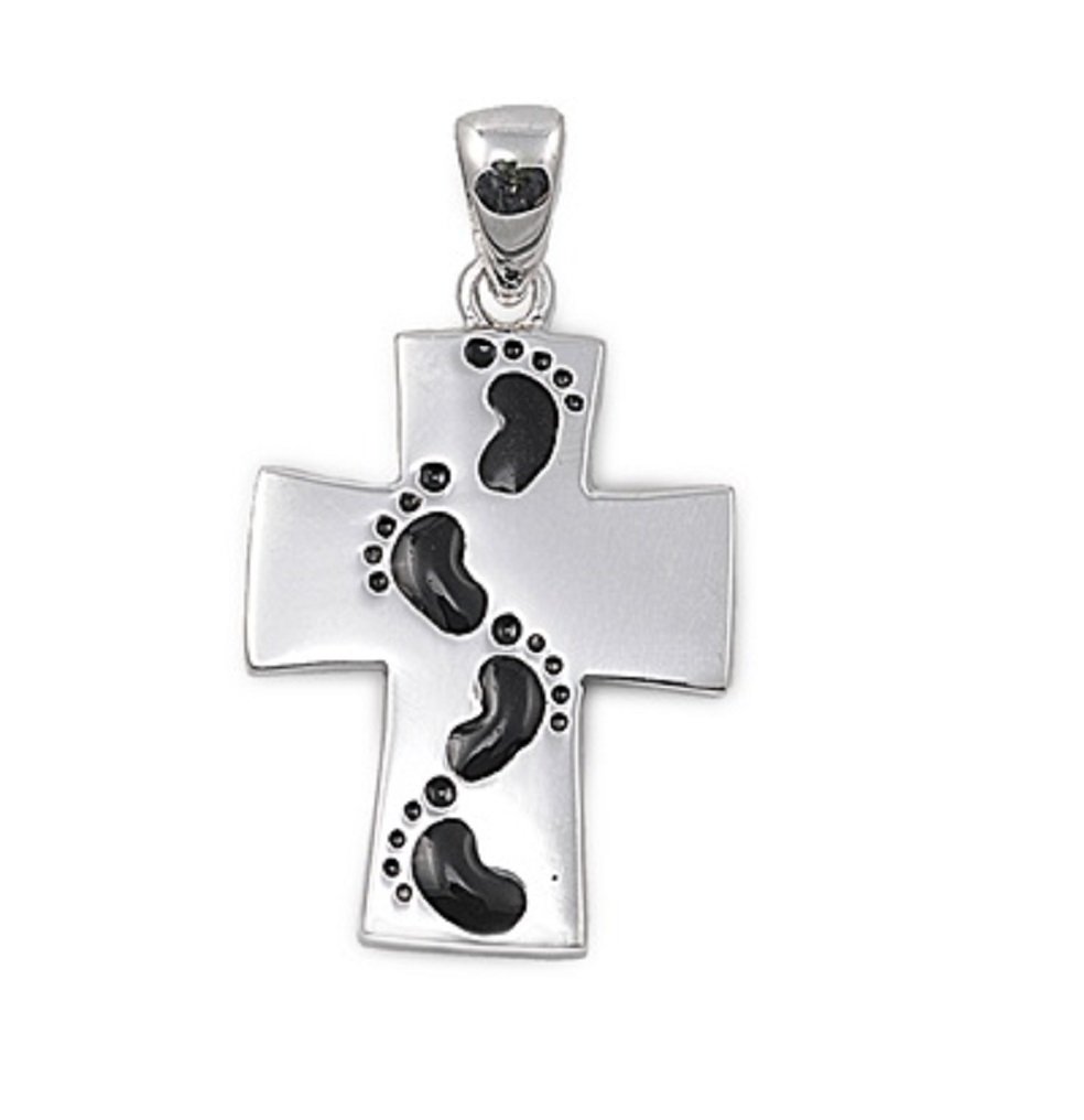 CloseoutWarehouse Footprints cross pendant