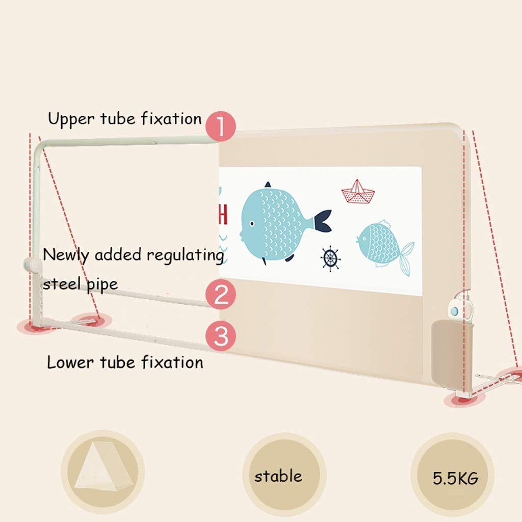 Barandillas para Cama para Niños, Barandilla De Seguridad con Protector De Cama De Malla Ventilada para Niños Barandilla De Cabecera Plegable Protector De Cama Deflector Universal para Cama