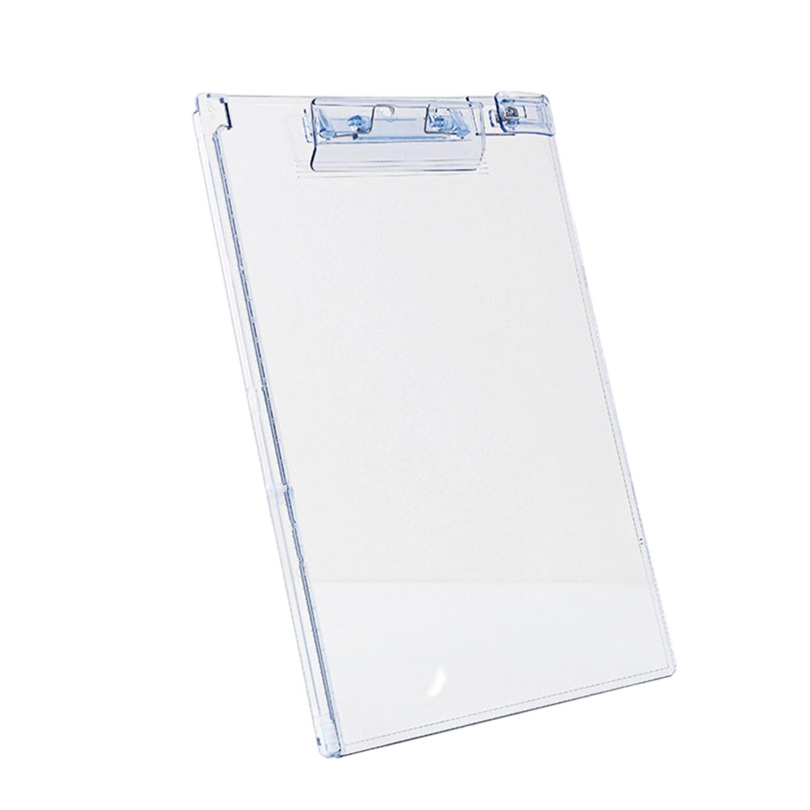 Buxuaaaa Clear Acrylic Clipboard with Pen Clip and Measuring Ruler 12.8x9Inch Standing Up Clipboard Conference Writing Board Writing for School