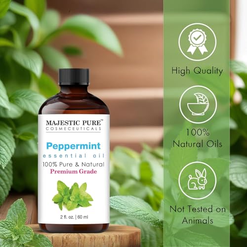 Image of Majestic Pure Peppermint Essential Oil for Diffuser - 2 Fl Oz