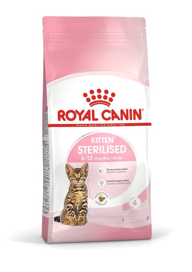 Royal Canin Kitten Sterilised | Pack Double | 2 x 400 g | Aliment Complet pour Chats | Spécialement conçu pour Les Chats castrés en Pleine Croissance, de 6 à 12 Mois