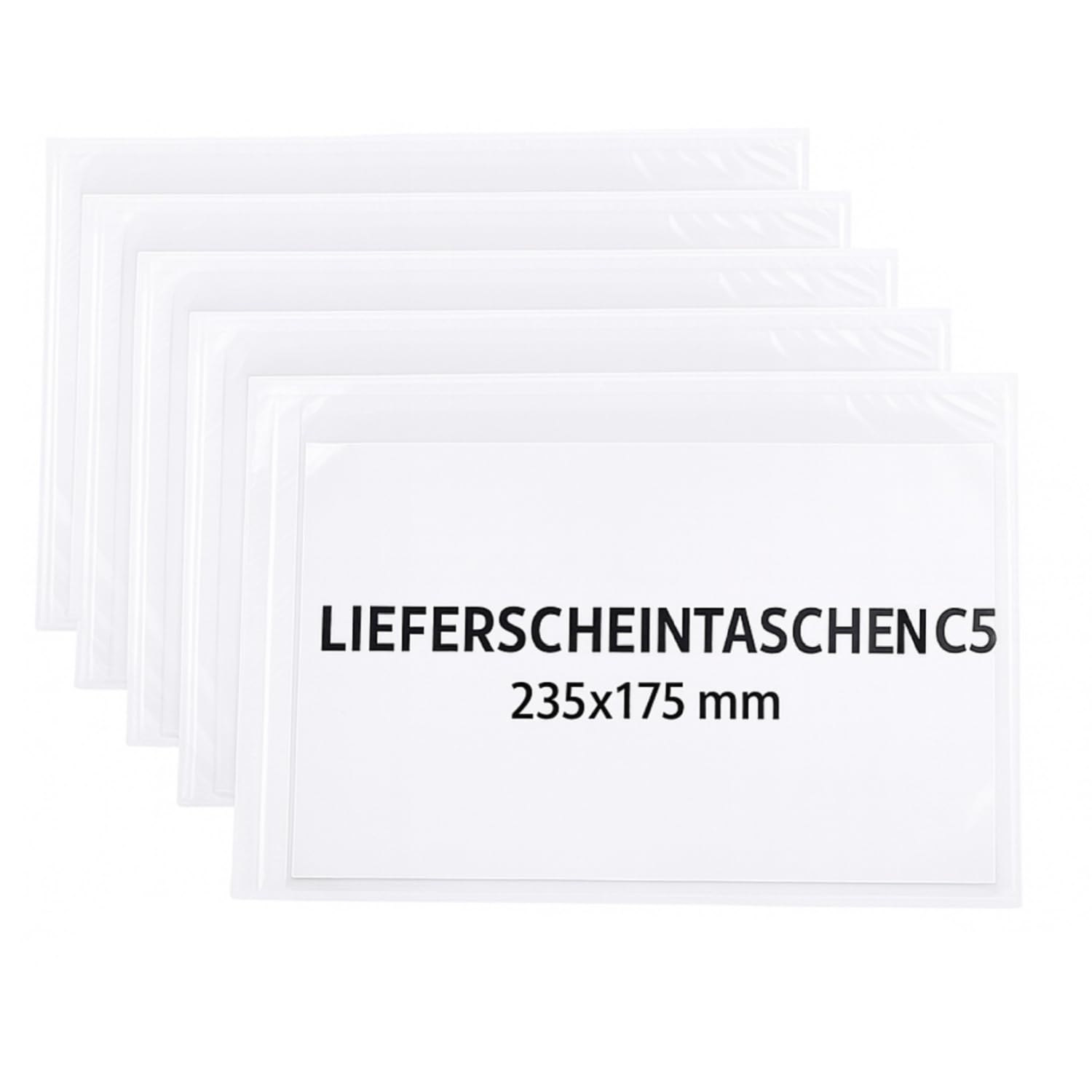 Lieferscheintaschen Selbstklebend DIN C5 - Transparente Selbstklebende Versandtaschen für Lieferscheine 235x175 mm - Begleitpapiertaschen 1000 Stück - Lieferscheintasche Versendungstüten