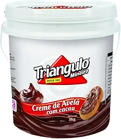Creme de Avelã com Cacau, Balde de 3kg, Triângulo.