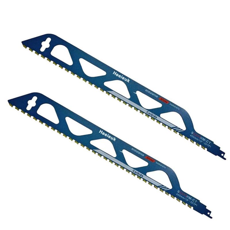 Säbelsägeblätter, Heeieuk Hartmetall Sägeblatt, Professionelle Stein Sägeblätter zum Schneiden von Ytong-Steine, Holz, Roter Ziegelstein, Belüfteter, Ziegel Porenbeton, Zementplatte(S2243-2pcs)