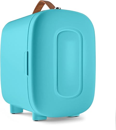 Mini refrigerador para dormitorio, refrigerador pequeño de 4 litros6 latas para el cuidado de la piel, mini refrigerador y calentador portátil de