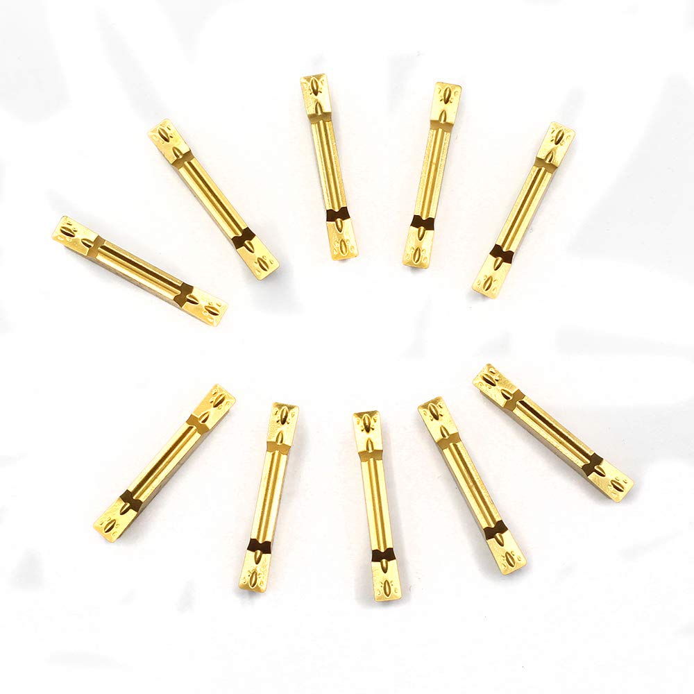 OSCARBIDE Carbide Grooving Inserts MGMN300,Multilayer Coated CNC Carbide Inserts Lathe Inserts Cutters for MGEHR/MGIVR Lathe Grooving Cut-Off Tool,10 Pieces/Set