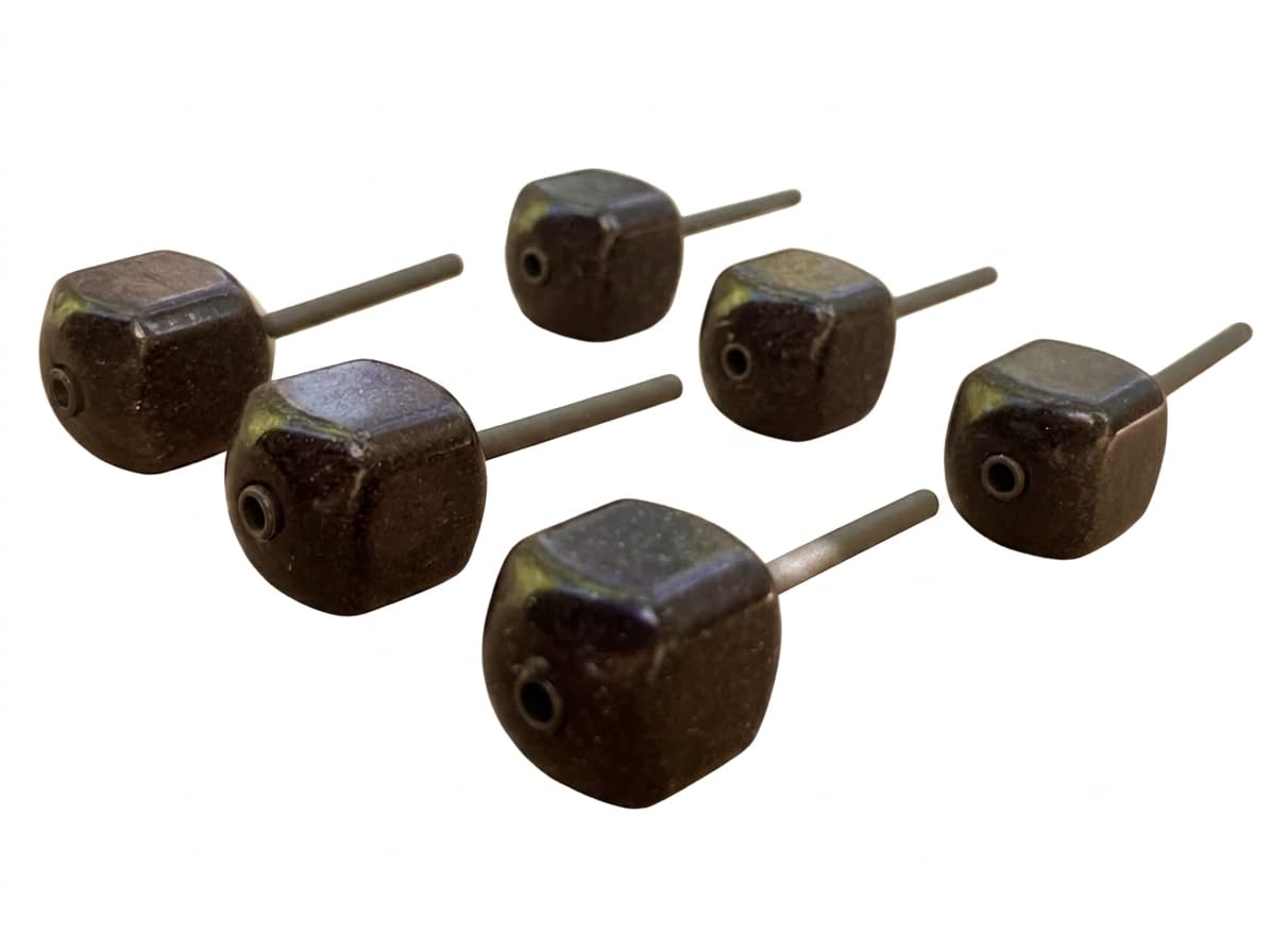 Kit 6 Piombi da Pesca CUBO in Line Pear Square Piombo Carp Carpa Pesca a Fondo Lago Fiume PM Fishing Bombette PVA in linea 55-120 gr Carpfishing