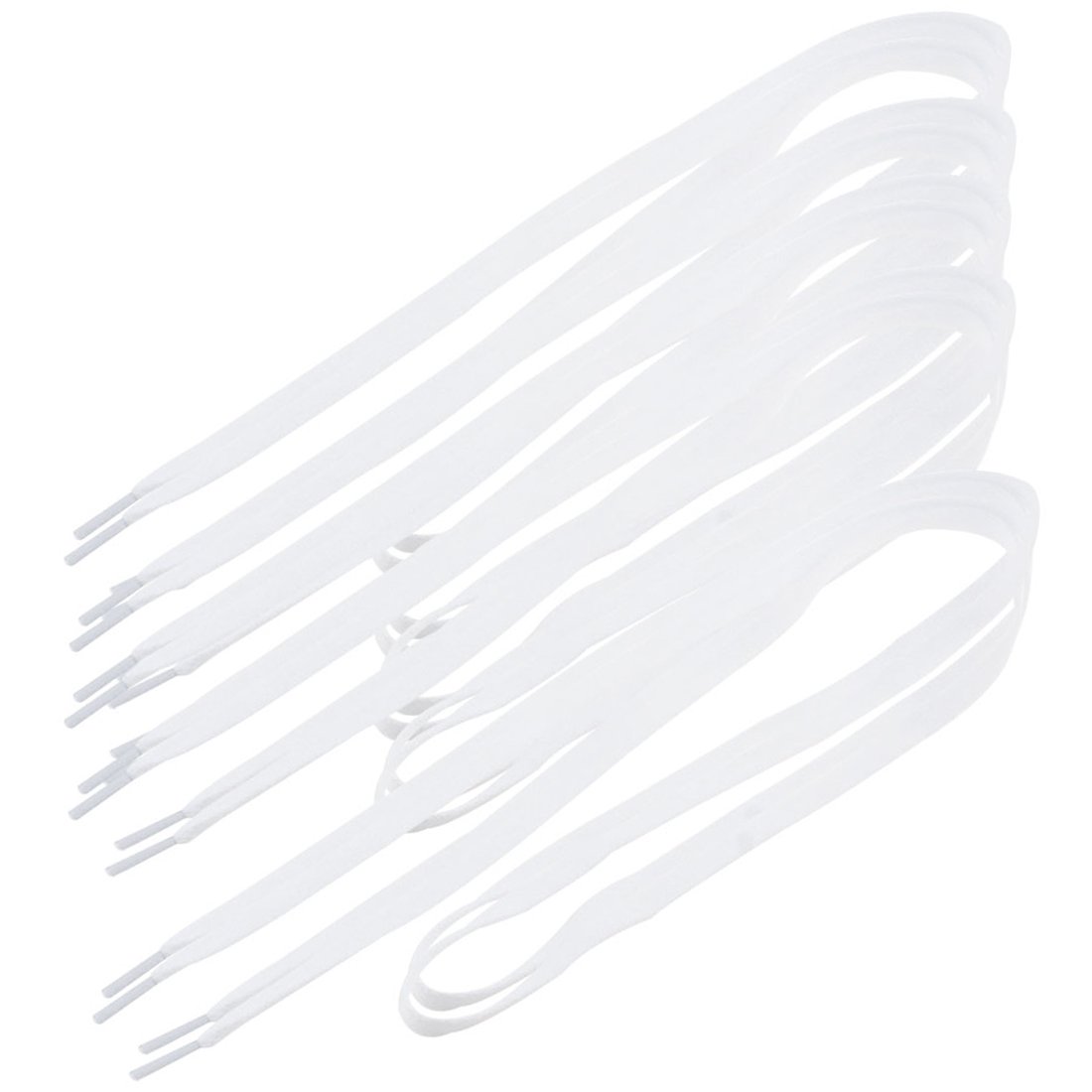 Muiltvoe 5 Pairs 43.3 Inch Length Plastic Tips Flat Wide Shoelaces Laces Shoestring