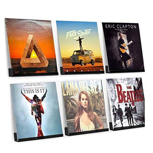 Metfun 3 Pack Acrylic Vinyl Record Display Shelves Wall Mount Holder,12 Inches Black Floating Shelves For Vinyl Record Storage,Floating Bookshelf For Kids Room (Black) #TOP2