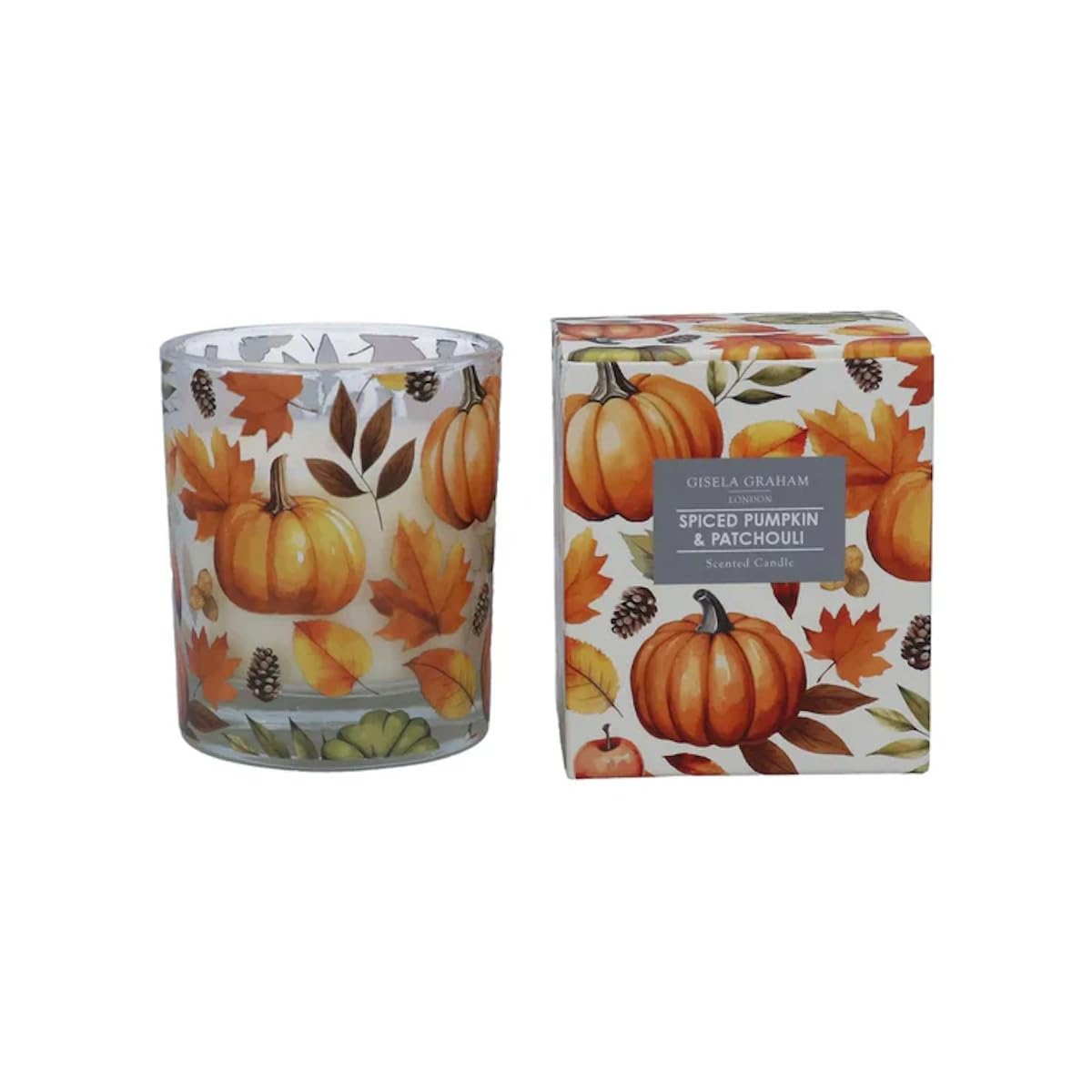 Gisela Graham Multicoloured Spiced Pumpkin And Patchouli Scented Autumn Candle