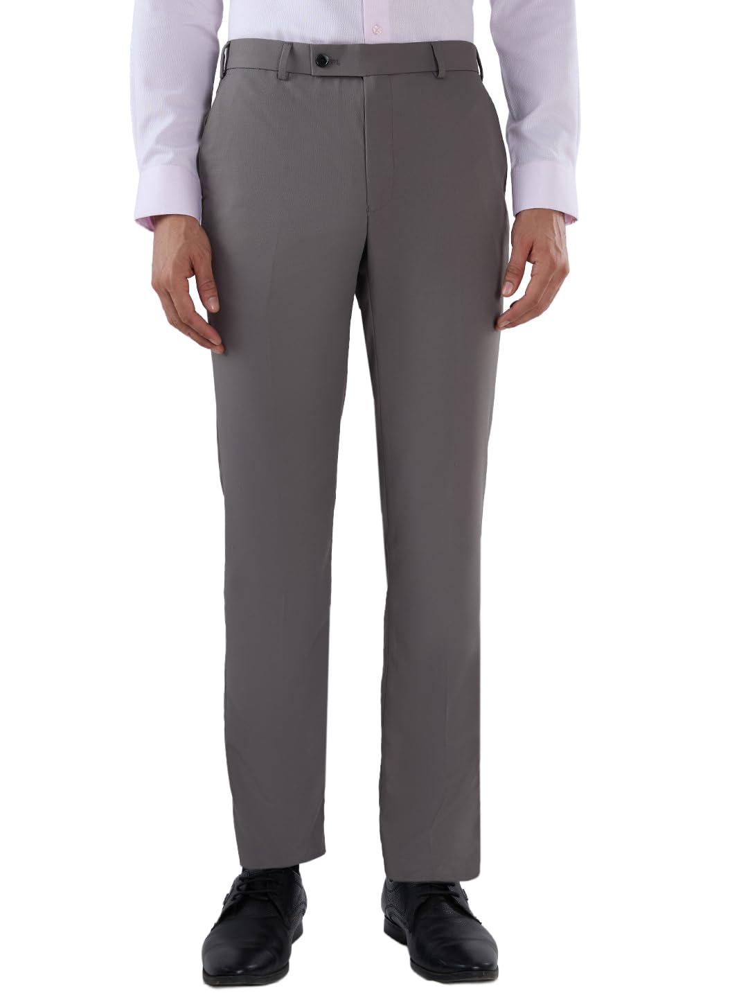 park avenue Men Slim Fit Structure Pattern Pure Polyester Flat Front Formal Trouser-picture-20