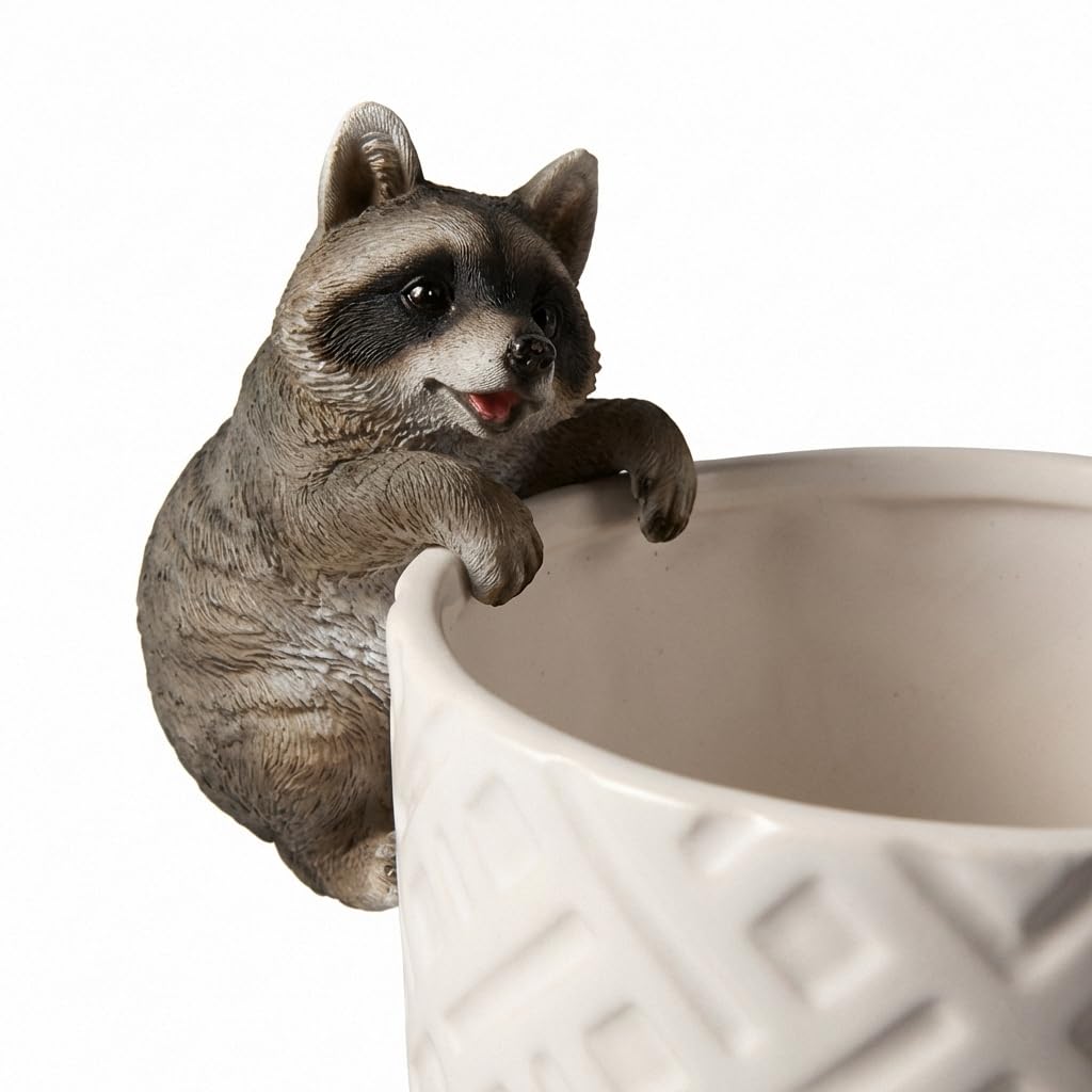 Distinctive Designs 5" Raccoon Pot Hanger for Indoor & Outdoor Plant Decor