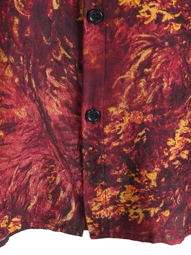 Image of JOTOOK Mens Hawaiian Shirt Short Sleeve Button Down Tropical Shirts Casual Floral Summer Beach Shirt