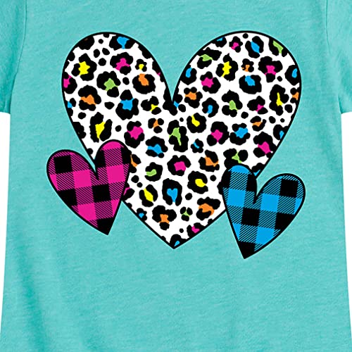 Instant Message - Patterned Hearts - Toddler and Youth Girls Short Sleeve Graphic T-Shirt3