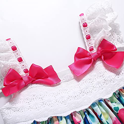 Pettigirl Girls Stylish Summer Green Pattern Printed Ruffle Cotton Clothing Toddler Child Pretty Casual Dresses3