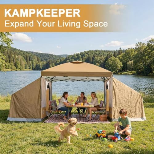 Image of KAMPKEEPER Side Tent,1 /2 Person Camping Tent for 10' x 10' Pop Up Canopy