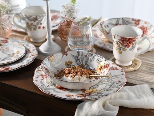 Assiettes en faïence de la Série Fiore CreaTable 16927 au design raffiné - 5