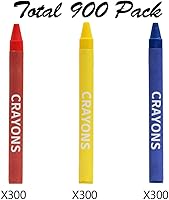 Vista 3 de Madisi Crayons Bulk Pack, Regular Size, 3 Colors, 300 Packs, 900 Count