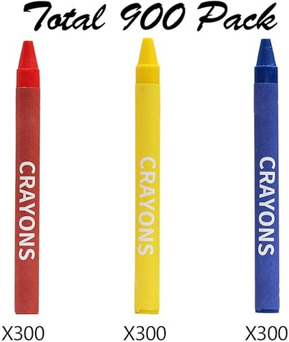 Miniatura 3 de Madisi Paquete de crayones a granel, tamaño regular, 3 colores, 300 paquetes, 900 unidades