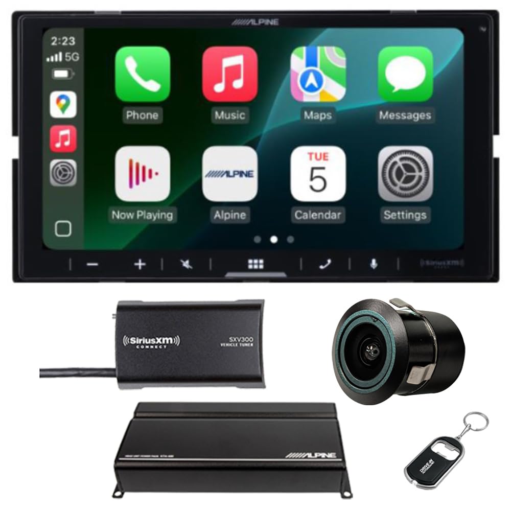 Alpine iLX-W770-M 6.75" Shallow Chassis 2-DIN Capacitive Touchscreen Digital Multimedia Receiver with SiriusXM Tuner, Back-Up Bullet Camera and Amplifier