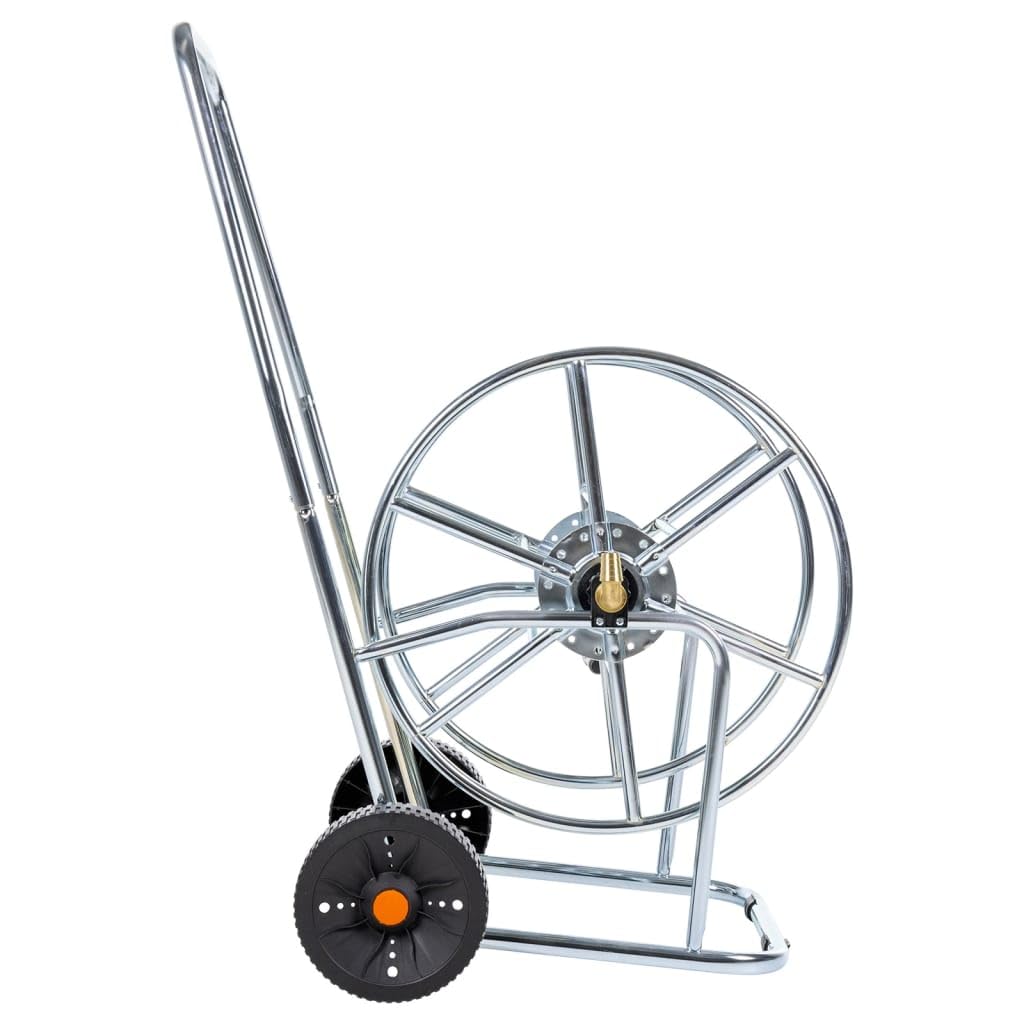 vidaXL Schlauchwagen, Schlauchtrommel mit Griff Rädern, Übersichtlich Schlauchaufroller für 80 m 3/4" Schlauch, Gartenschlauchwagen, Stahl