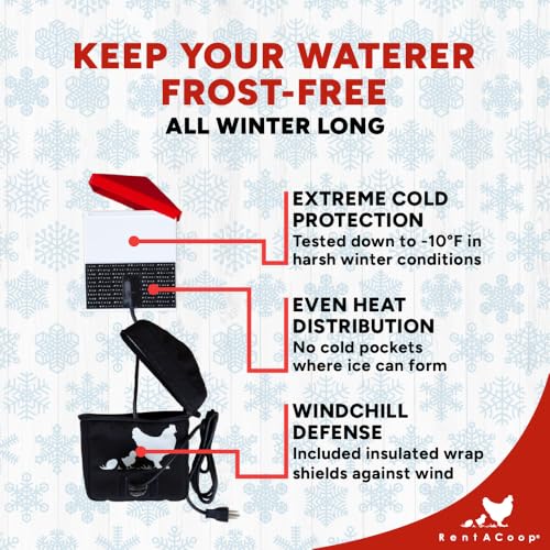 RentACoop Zero Chill Heated Drinker 64oz All-in-One High-Performance Poultry Waterer with Heater & Insulated Cover, Cold-Weather Tested to -10°F, Cone Lid + Horizontal Nipple for Chickens & Sm Flocks by RentACoop - Image 3