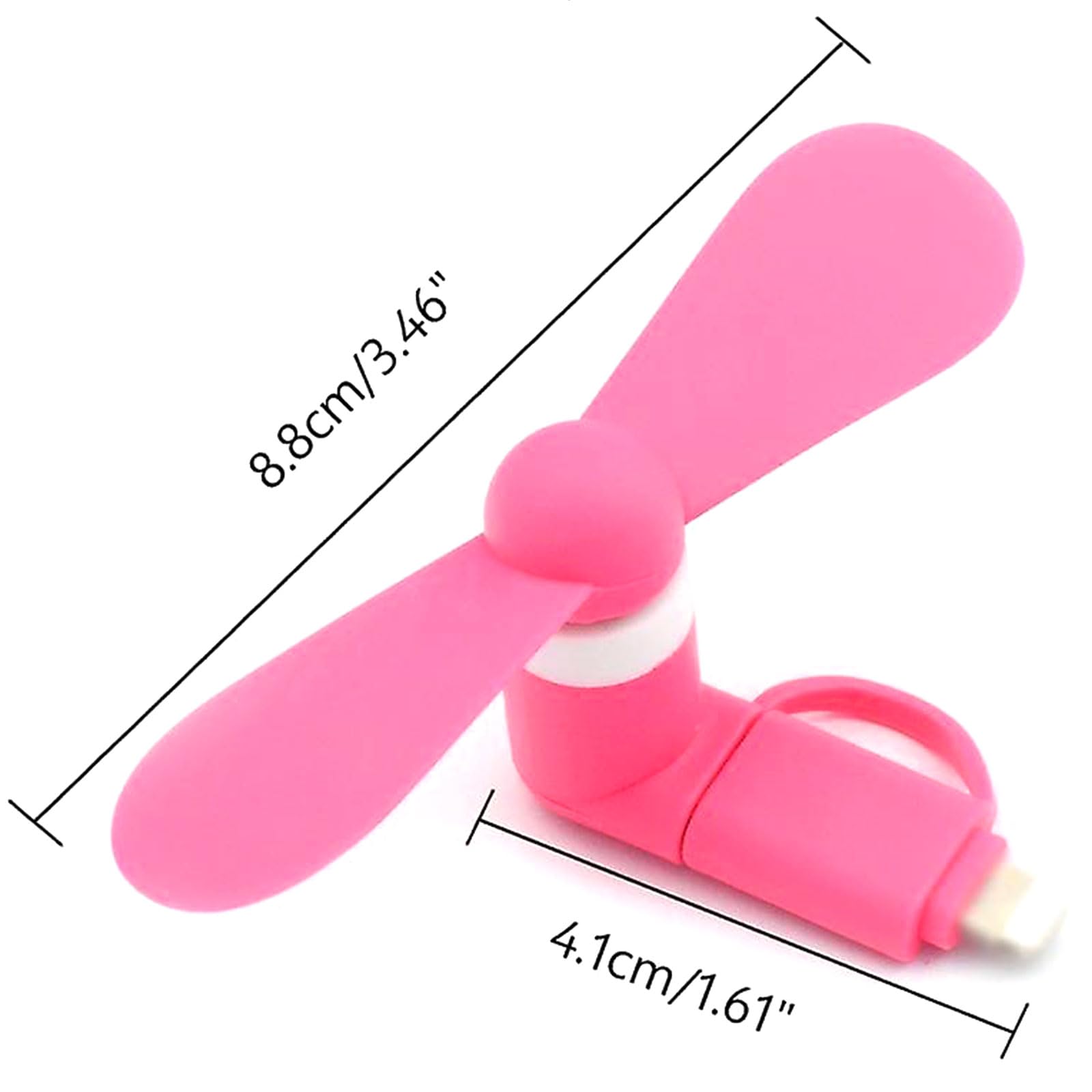 Comioke Mini wentylator do telefonu komórkowego, 5 sztuk, przenośny, mini wentylator do telefonu komórkowego, przenośny, obrotowy, USB, mały, cichy, czarny, biały, pomarańczowy, zielony, różowy