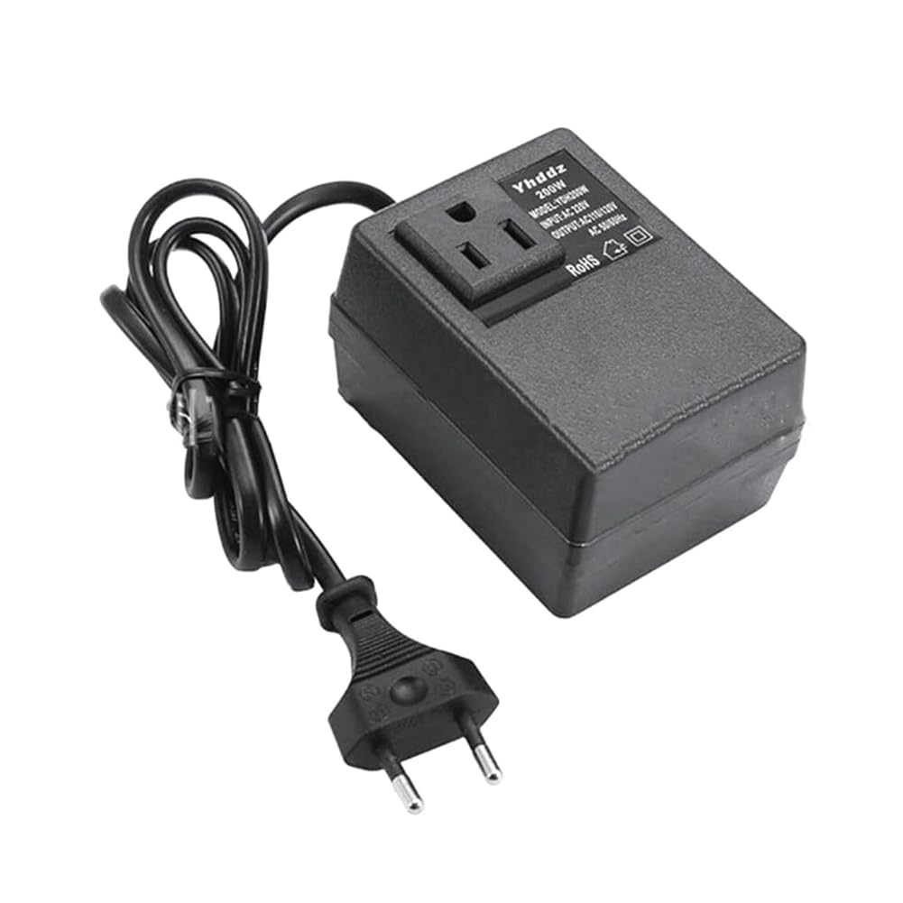 Transformateur de tension - 220 V vers 110 V - 200 W - Adaptateur secteur vers le bas - Convertisseur de courant monophasé - Adaptateur de courant de voyage - Convertisseur de tension UE vers