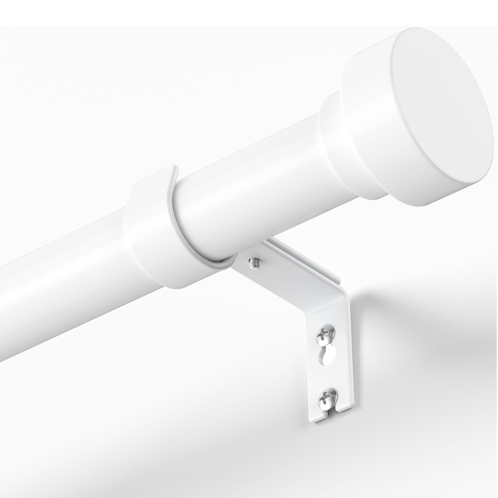 PeSenp White Curtain Poles 85 to 332 cm, 25 mm Extendable Curtain Poles for Eyelet Curtains, Heavy Duty Metal Curtain Rod with Adjustable Brackets for Bedroom, Living Room (Window Size: 55-312 cm)
