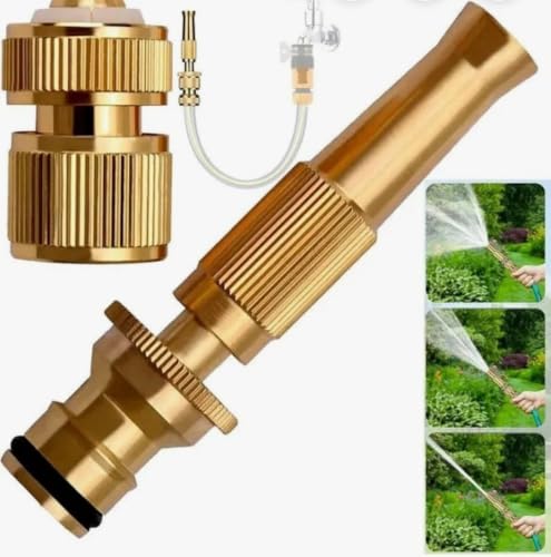 Image of RedHerring Milky Green 20 Meter / 66 Feet Heavy Duty Braided Garden Hose Pipe With Metal High-Pressure Nozzle | Flexible, Durable & Kink-Resistant | Ideal for Gardening, Car Washing & Outdoor Cleaning