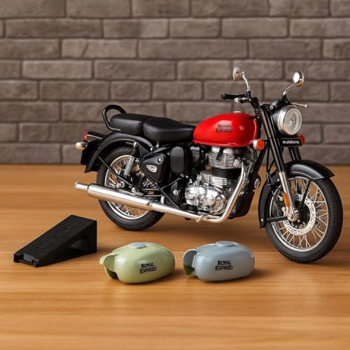 Image of Die-cast Alloy Motorbikes for Kids 1:14 Scale Alloy Model Bikes Pull Back Toys Suitable for 3+ Years Boys and Girls Multicolor (Pack of 1)【Colors as Per Stock】 (Bullet 350 Classic)