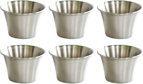 6 Pcs Set 304 Stainless Steel Mini Dipping Cup - 75ml Multipurpose Sauce Dish Corrosion-Resistant Condiment Bowl for BBQ Desserts Sauce Dish