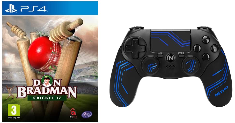 Don Bradman Cricket 17 (Ps4)+Nitho ADONIS - Controller Compatible with PS4, Wireless Gamepad with Joystick/Rumble & Motion Control/Headphone Jack Compatible with Playstation 4, Black (B0BRP7JC1M) Amazon Price History, Amazon Price Tracker