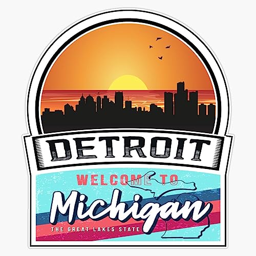 Magnet Detroit Welcome To Michigan The Great Lakes State Michigan State And Cities Series -4 Magnet Vinyl Decal Sticker 5